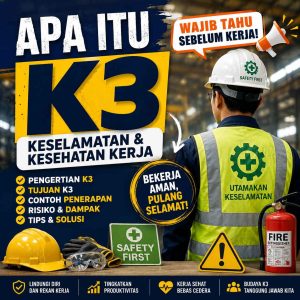 Supervisor memberikan briefing K3 kepada pekerja sebelum memulai aktivitas kerja di area industri