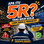 Pekerja industri menerapkan budaya 5R di area kerja yang bersih rapi dan aman