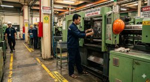 Operator produksi tidak menggunakan APD lengkap saat bekerja