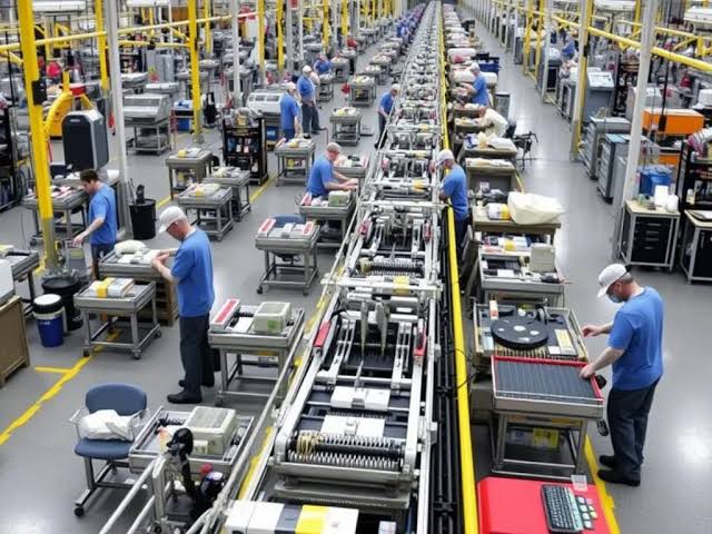 Operator produksi mengikuti instruksi kerja langkah demi langkah